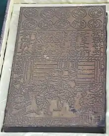 Matrice d'impression de billet de banque de la dynastie Song du Nord (960 – 1127)