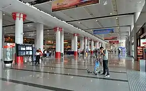 Hall des départs de l'aéroport de Pékin.