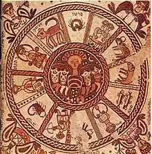 La mosaïque du zodiaque à Beït-Alfa (VIe siècle).