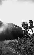 Ravitaillement en bois d'une locomotive