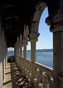 Loggia au premier étage de la tour de Belém.