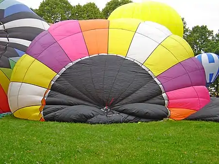 Gonflage des montgolfières.