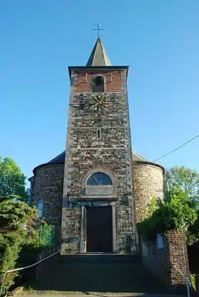 Le clocher à la lumière du soir.