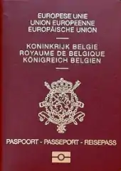 Photo d'un passeport belge.