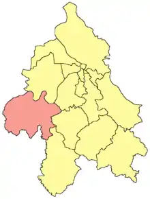 Localisation de la municipalité d'Obrenovac dans la Ville de Belgrade