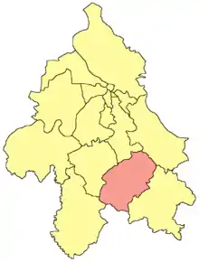 Localisation de la municipalité de Sopot dans la Ville de Belgrade