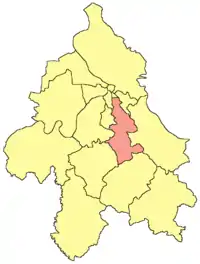 Localisation de la municipalité de Voždovac dans la Ville de Belgrade