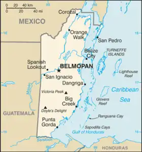 carte : Géographie du Belize