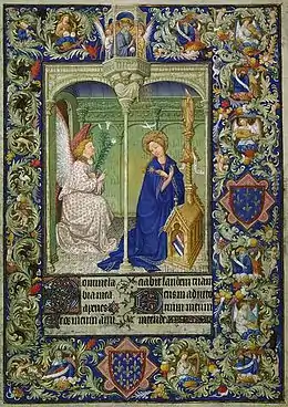 L'annonciation aux armes du duc de Berry, Les Belles Heures du duc de Berry