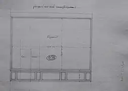 Paroi du côté de Meudon, du cabinet d'angle de Mme Adélaïde à Bellevue, vers 1775. Archives nationales.