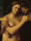 Giovanni Bellini,Femme au miroir (détail),vers 1515