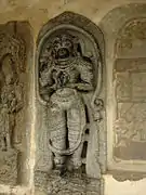 Une statue du temple représentant Hanuman