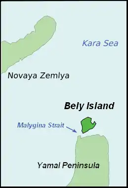 Carte de l'île Bely.