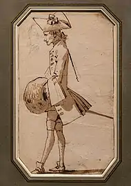 Caricature d'un homme de profil par Giandomenico Tiepolo
