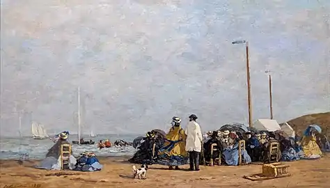 Crinolines sur la plage par Eugène Boudin