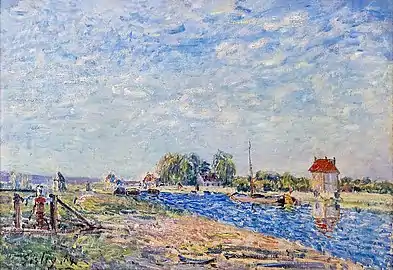 Le canal du Loing par Alfred Sisley