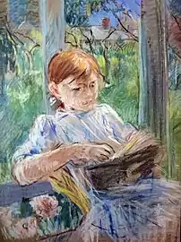 Jeune fille lisant par Berthe Morisot