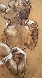 Danseuse rajustant son épaulette par Edgar Degas