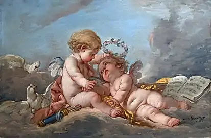 Composition aux Putti par François Boucher