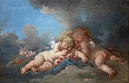 Composition aux Putti par François Boucher