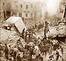 Ruines dans la rue Ben Yehuda, février 1948