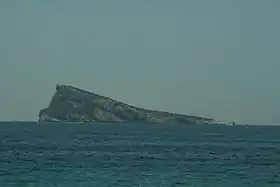 Vue de l'île de Benidorm.