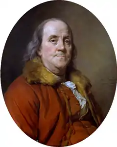 Benjamin Franklin, 1778, « Col de fourrure »,Metropolitan, New York.