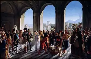 Murat visite l'auberge des pauvres de Naples, Benjamin Rolland, 1814.