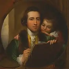 Benjamin West, The Artist and His Son Raphael (tableau de 1773, Centre d'art britannique de Yale, New Haven).