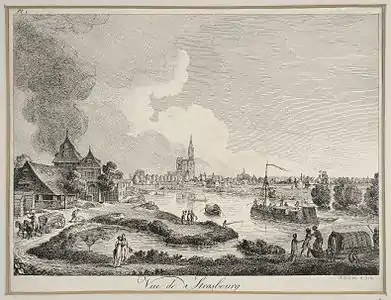 Benjamin Zix, vue de Strasbourg, 1805.