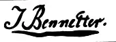 signature de Johan Jacob Bennetter