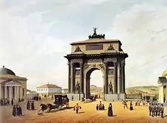 Arc du triomphe sur Tverskaya Zastava à Moscou (peinture, 1848)