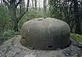 Coupole d'observation  Eben 3 sur la casemate "Maestricht 2" avec impact d'une charge creuse