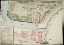 Plan d'Elmina en 1799.