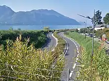 Route départementale 1201 longeant le lac du Bourget à Tresserve