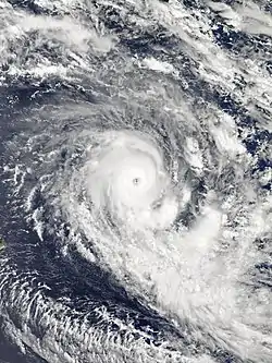 Image satellite du cyclone Berguitta le 15 janvier 2018 à son maximum d'intensité.