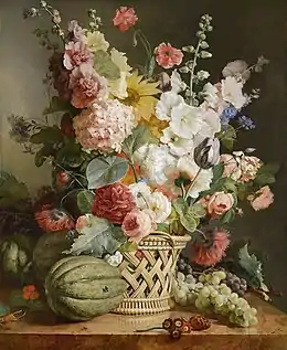 Fruits et fleurs dans une corbeille d'osier (1810), musée des Beaux-Arts de Lyon.