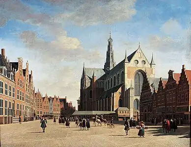 Le Grand marché à Haarlem (1696), de Gerrit Berckheyde.