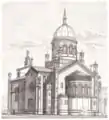 Dessin de l'église à la fin du XIXe siècle