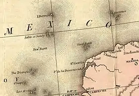 Mention de l'île sur une carte de 1846.