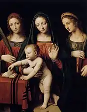 Madone à l’Enfant avec saintes Catherine et Barbara, Musée des Beaux-Arts de Budapest