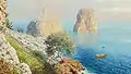 Bernado Hay (de) : Capri, vue des Faraglioni (sans date)