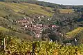 Le village et le vignoble.