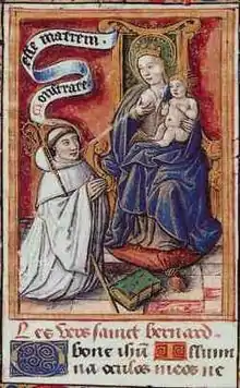 Bernard de Clairvaux recevant le lait de la Vierge.