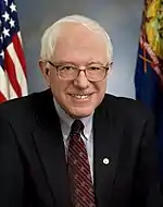 Bernie Sanders, sénateur du Vermont depuis 2007, représentant des États-Unis pour le Vermont de 1991 à 2007, maire de Burlington de 1981 à 1989.