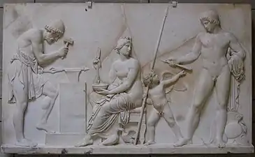 Vénus, Mars et Vulcain (1810-1811), bas-relief, Munich, Neue Pinakothek.