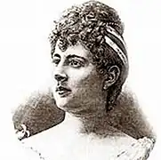 Bertha Soucaret. Première gagnante d'un concours de Miss Monde. Spa, en Belgique. 1888.
