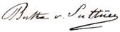 signature de Bertha von Suttner