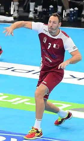 Bertrand Roiné en janvier 2016sous le maillot du Qatar.