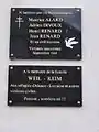 Plaques victimes civiles de guerre dans l'église.